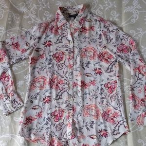 Banana republic sheer floral blouse